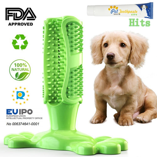 Pet Dog Toothbrush Chew Toy Doggy Brush Stick Soft Rubber Teeth Cleaning Dot Massage Toothpaste for Small dogs Pets Toothbrushes