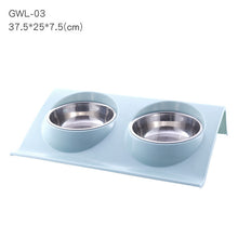 Load image into Gallery viewer, Pet Double Bowls Food Water Feeder Stainless Steel Cat Food Bowl for Dog Puppy Cats Pets Supplies Feeding Dishes S/M