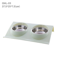 Load image into Gallery viewer, Pet Double Bowls Food Water Feeder Stainless Steel Cat Food Bowl for Dog Puppy Cats Pets Supplies Feeding Dishes S/M