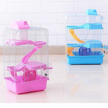 Load image into Gallery viewer, 3-storey Pet Hamster Cage Luxury House Portable Mice Home Habitat Decoration