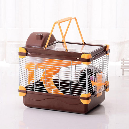 Yfashion Hamster Cage Deluxe Portable Cage of Guinea Funny Acrylic Small Pets Mouse House with Hamster Hedgehog