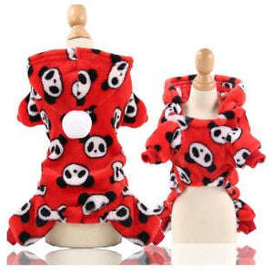 Dog Clothes Pajamas Fleece Jumpsuit Winter Dog Clothing Four Legs Warm Pet Clothing Outfit Small Dog Star Costume Apparel 30