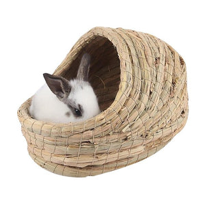 Pet Hamster Nest Woven Natural Straw Rabbit Guinea Pigs Warm House Handmade Cage For Winter Small Animals Supplies