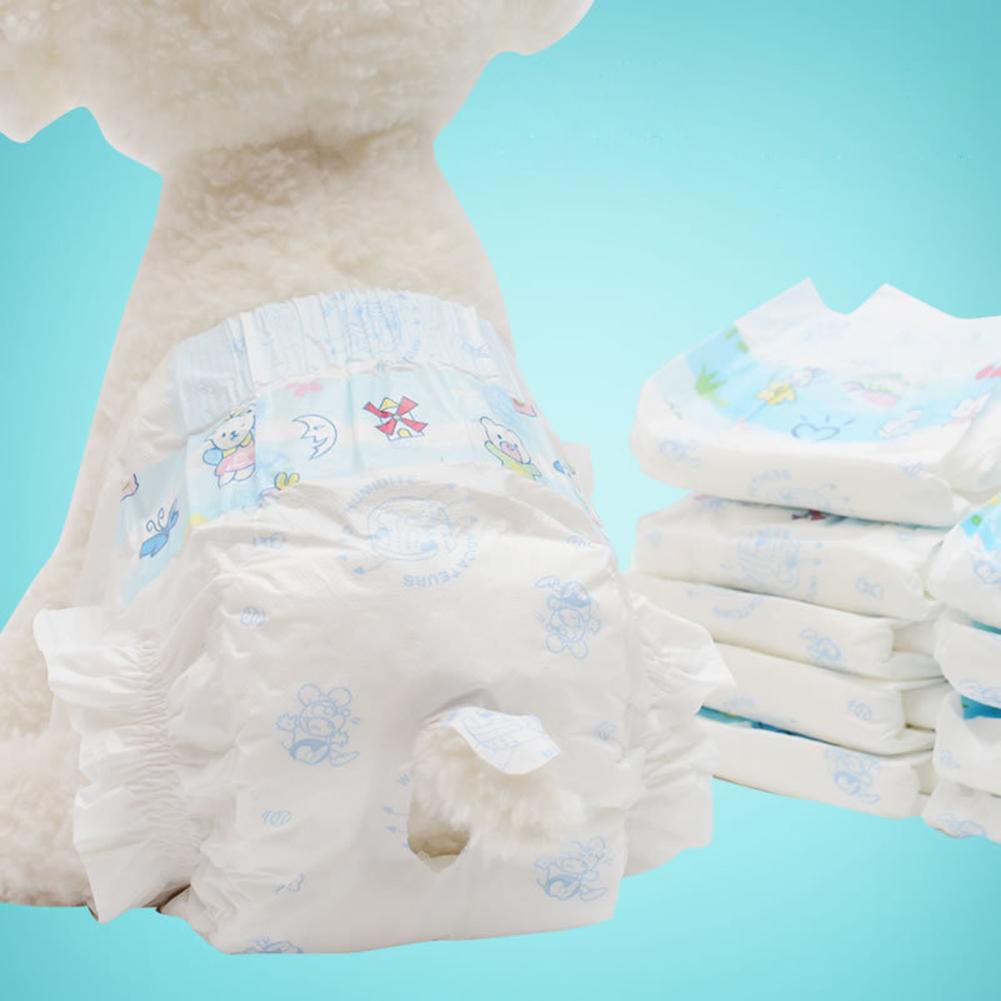 10Pcs/Bag Cartoon Disposable Pet Diapers Super-absorbent Female Dog Physiological Health Pants Antibacterial Pets Sanitary Pants