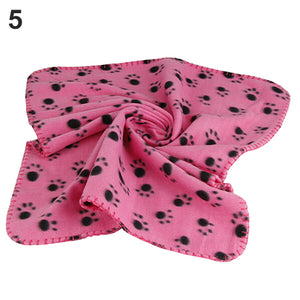 Wholesale Pet Cat Kitten Dog Puppy Winter Blanket Warm Beds Mat Cover Soft Fleece Paw Print Dogs Cats Pet Blanket Fleece Towel