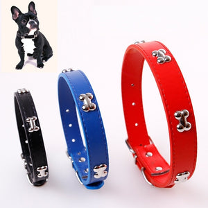 Bone Leather Durable Pet Dog Collar Pet Supplies Accessories Neck Strap Collar For Dog Puppy Pug Collars For Small Large Dogs