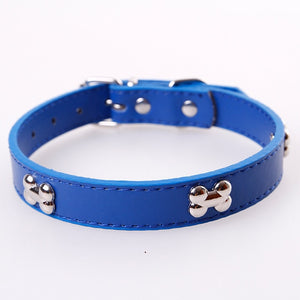 Bone Leather Durable Pet Dog Collar Pet Supplies Accessories Neck Strap Collar For Dog Puppy Pug Collars For Small Large Dogs