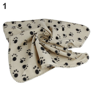 Wholesale Pet Cat Kitten Dog Puppy Winter Blanket Warm Beds Mat Cover Soft Fleece Paw Print Dogs Cats Pet Blanket Fleece Towel