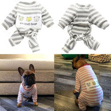 Load image into Gallery viewer, Pet Dog Clothes Striped Dog Jumpsuit Pajamas Dog Coats Dog Clothing  french bulldog Chihuahua Puppy Knitted Coat Pet Apparel