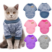 Load image into Gallery viewer, Warm Dog Cat Clothing Autumn Winter Pet Clothes Sweater For Small Dogs Cats Chihuahua Pug Yorkies Kitten Outfit Cat Coat Costume
