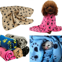 Load image into Gallery viewer, Wholesale Pet Cat Kitten Dog Puppy Winter Blanket Warm Beds Mat Cover Soft Fleece Paw Print Dogs Cats Pet Blanket Fleece Towel