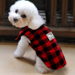 Warm Dog Clothes Coat British Style Pliad Pet Jacket French Bulldog Pug Clothes Puppy Vest Dog Apparel For Small Medium Dogs