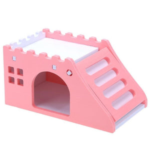 1pcs Luxurious Hamster House Swing Toy Slide Hamsters Nest Loft Bed Cage Nest Pet Hedgehog Castle Climb Toys Small Pet House