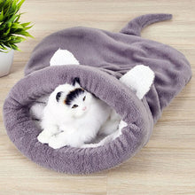 Load image into Gallery viewer, Cat Sleeping Bag Warm Coral Fleece Dog Cat Bed Pet Dog House Lovely Soft Pet Cat Mat Cushion Warm Travel Cat Bed Mat Covers