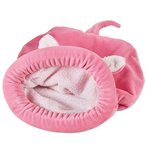 Cat Sleeping Bag Warm Coral Fleece Dog Cat Bed Pet Dog House Lovely Soft Pet Cat Mat Cushion Warm Travel Cat Bed Mat Covers