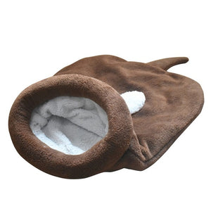 Cat Sleeping Bag Warm Coral Fleece Dog Cat Bed Pet Dog House Lovely Soft Pet Cat Mat Cushion Warm Travel Cat Bed Mat Covers