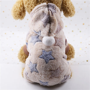 Dog Clothes Pajamas Fleece Jumpsuit Winter Dog Clothing Four Legs Warm Pet Clothing Outfit Small Dog Star Costume Apparel 30