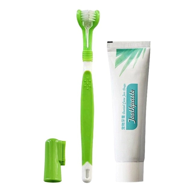 Pet Toothbrush Set Hot Puppy Vanilla/Beef Taste Toothbrush Toothpaste Dog Cat Finger Tooth Back Up Brush Care Wholesales