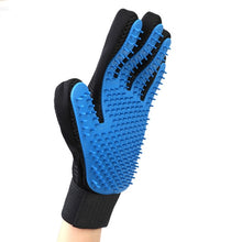 Load image into Gallery viewer, Pet Grooming Glove Cat Hair Removal Mitts De-Shedding Brush Combs For Cat Dog Horse Finger Cleaning Silicone Massage Brush Blue