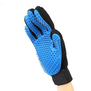 Pet Grooming Glove Cat Hair Removal Mitts De-Shedding Brush Combs For Cat Dog Horse Finger Cleaning Silicone Massage Brush Blue