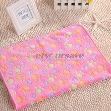 Load image into Gallery viewer, Cute Pet Small Warm Blanket Paw Print Dog Cat Hamsters Puppy Fleece Soft Beds Mat Cushion Pad